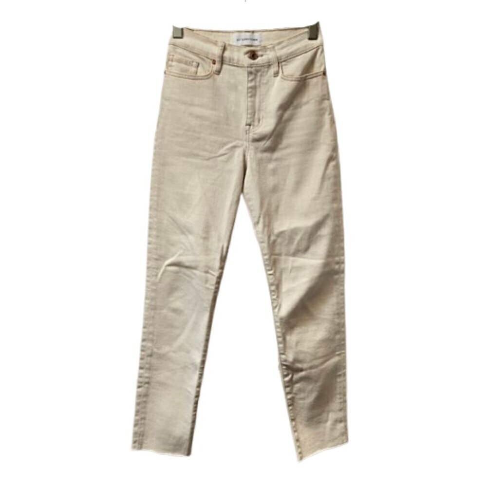 Outland Denim Lucy Relaxed Skinny High Rise Jean Ecru - Picture 1 of 10